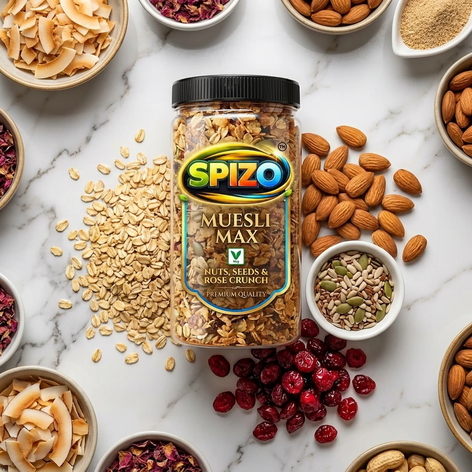 SPIZO Rose jaggery delight muesli jar